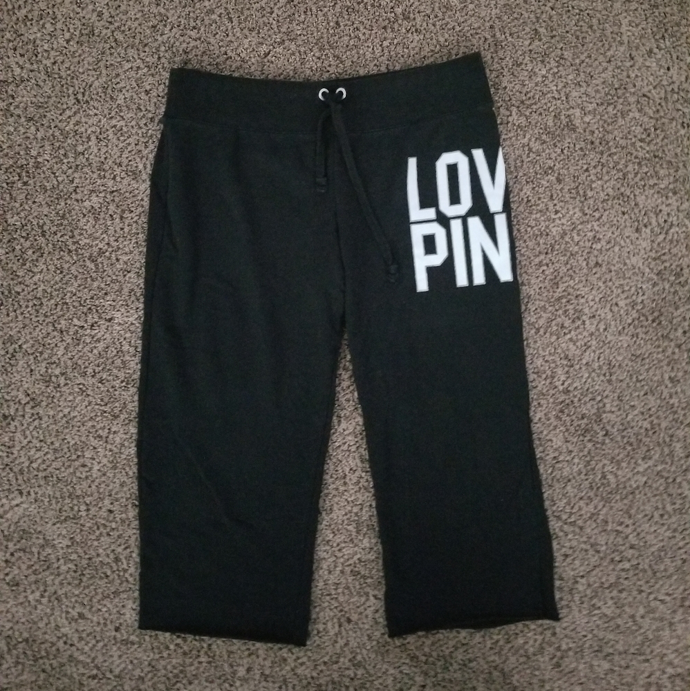 Womens Victorias Secret Love Pink capris l large